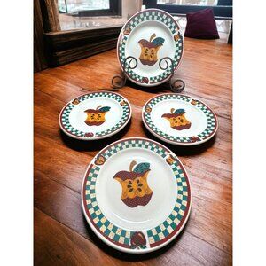 Tabletops Unlimited "A Is For Apple" Ceramic Plates Set Of 4